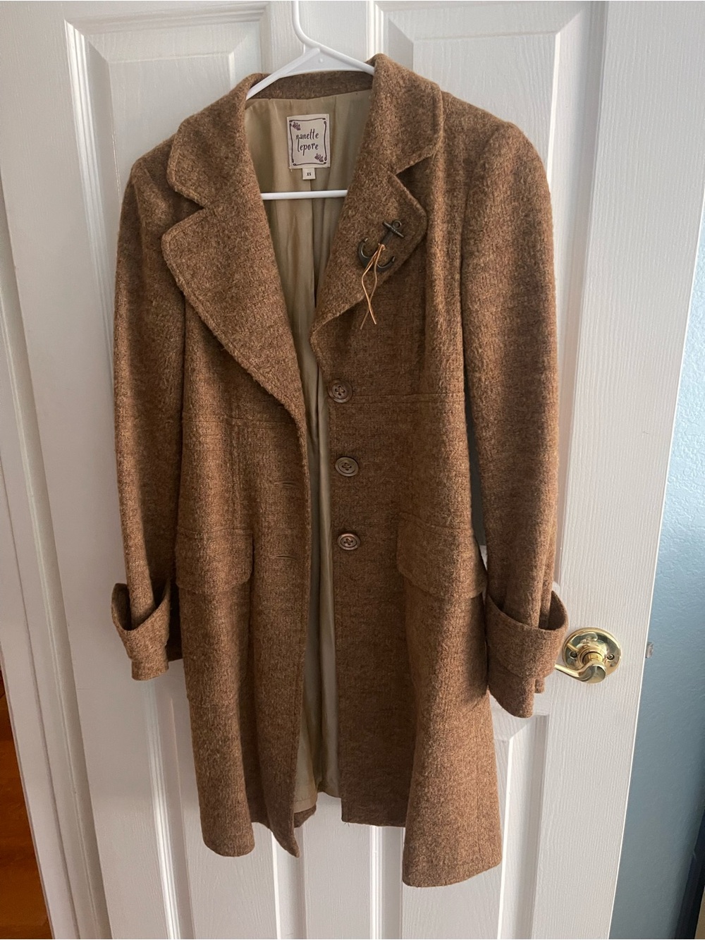 Nanette Lepore Chestnut Brown Wool Pea Coat